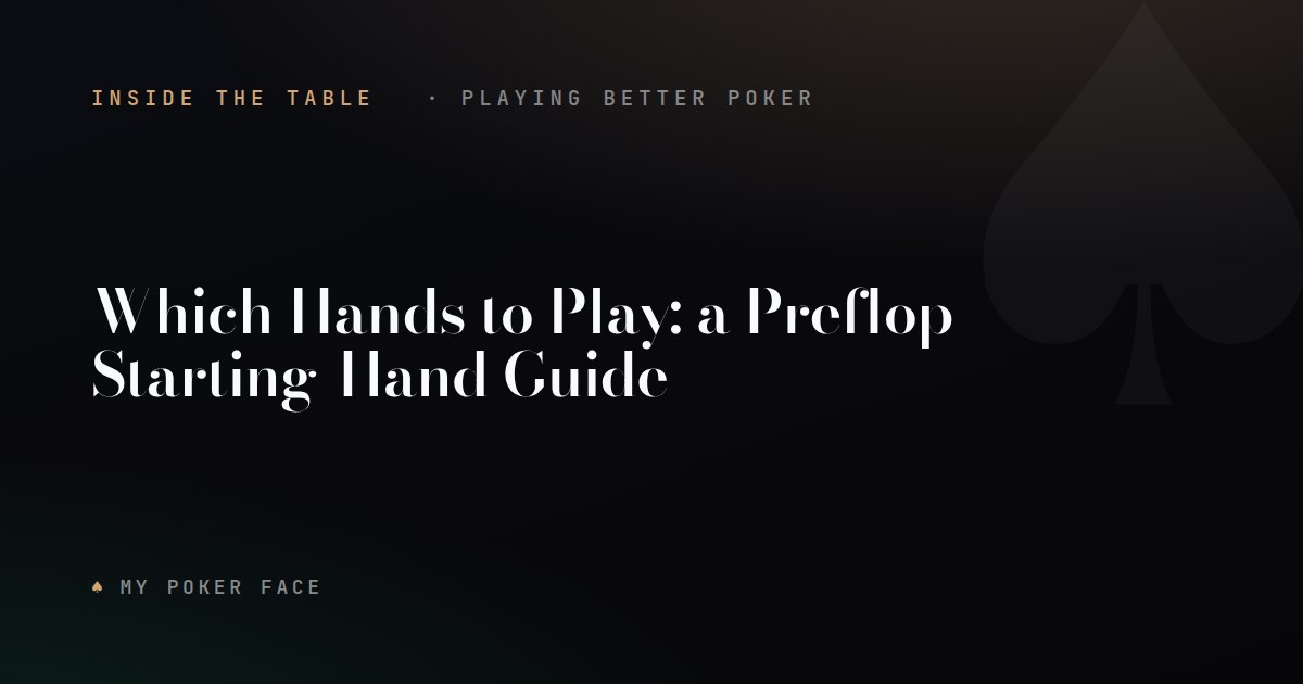 Which Hands to Play: a Preflop Starting-Hand Guide